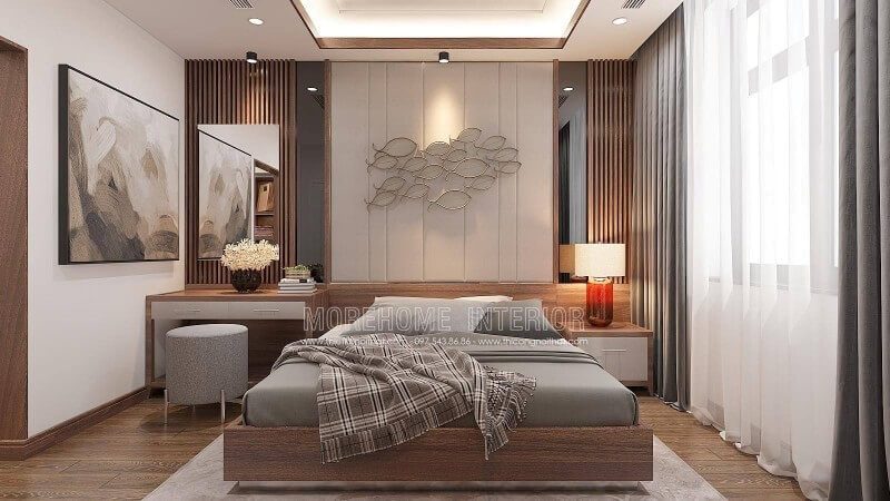 Bạn đang cần tham khảo mẫu phòng ngủ đẹp, nam tính tại các không gian như biệt thự, nhà phố hay căn hộ chung cư cho nam gia chủ độc thân thì ý tưởng bố trí nội thất phòng ngủ từ kts Morehome trong đây sẽ là gợi ý thú vị.